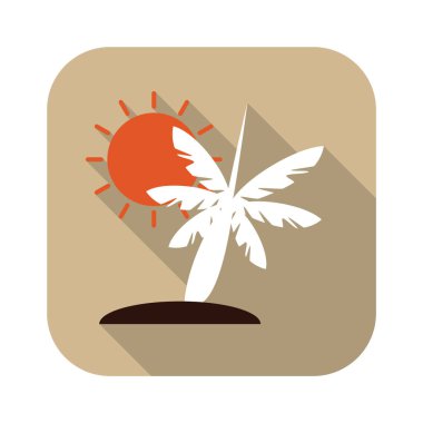 Palmiye ağaçlı tropikal plajın vektör çizimi