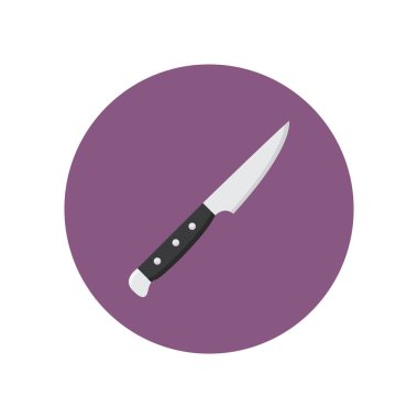 Beyaz arkaplanda izole edilmiş düz biçimli bıçak simgesi