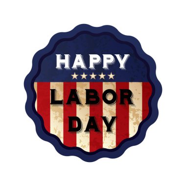 İşçi Bayramı etiketi düz simgesi, vektör illüstrasyonu