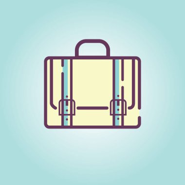 Okul çantası biçimlendirilmiş vektör illüstrasyonu