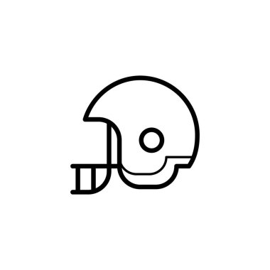 Web, mobil ve bilgi grafikleri için kask çizgisi simgesi. Modern çemberdeki gri ince renk sembolü