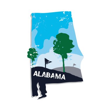 Sancaklı bir ağacın silüetinin vektör çizimi