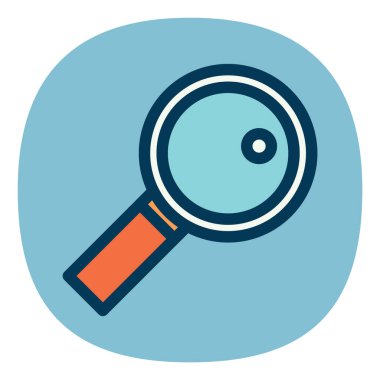 Büyütme cam simgesi, vektör illüstrasyonu