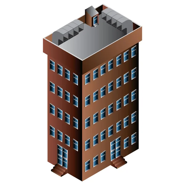 Vektorillustration Eines Gebäudes Mit Dach — Stockvektor