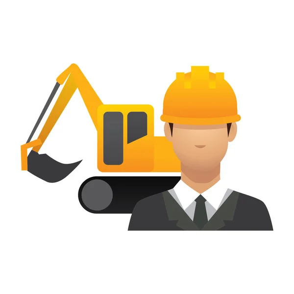 Trabalhador Construção Civil Com Ilustração Vetorial Indústria Petrolífera — Vetor de Stock