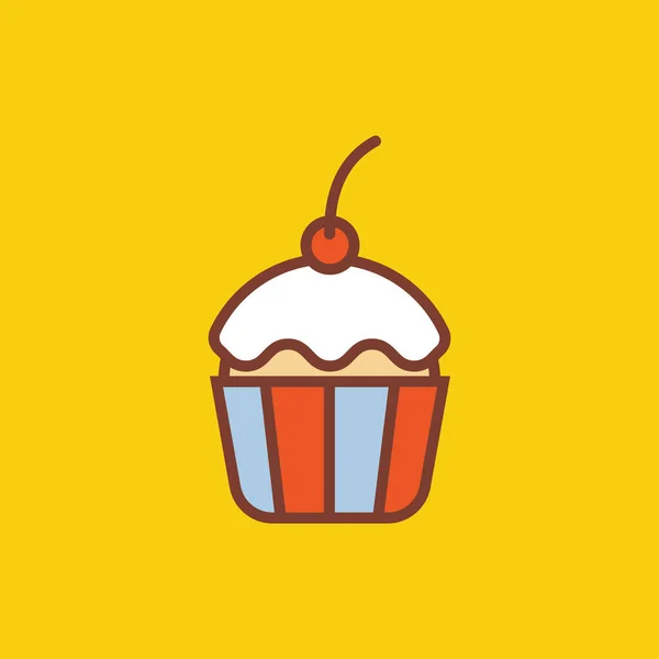 Cupcake Icono Vector Ilustración — Vector de stock