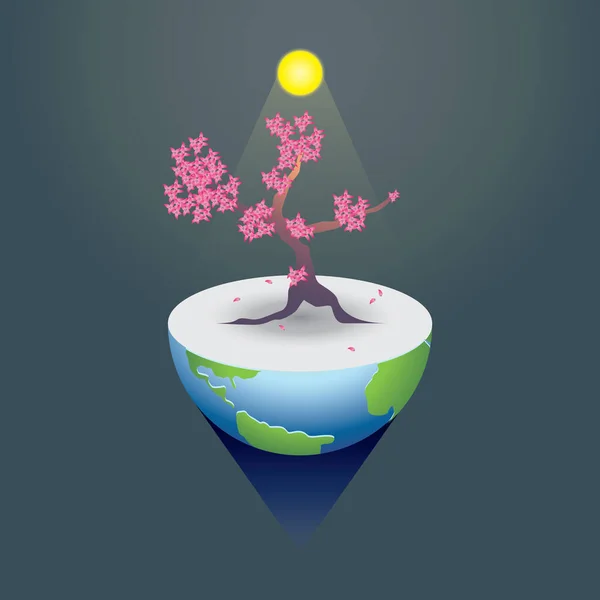 Ilustração Vetorial Uma Areia Flor Globo — Vetor de Stock