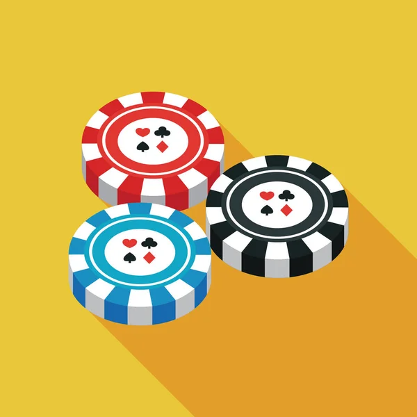 Casino Chips Icon Flat Design Style Eps — Stock Vector