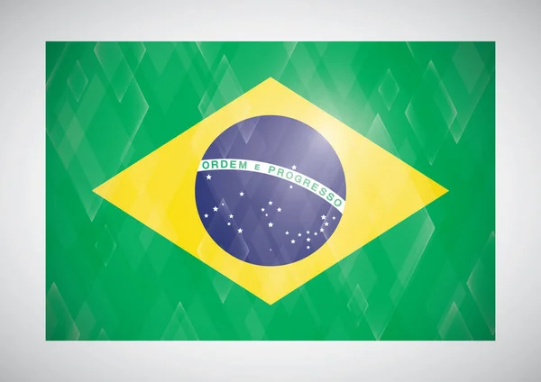 Drapeau Vectoriel Brésilien Sur Fond Vert — Image vectorielle
