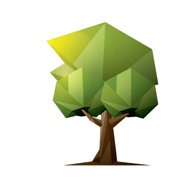 Дерево Зеленим Листям Білому Тлі — стоковий вектор
