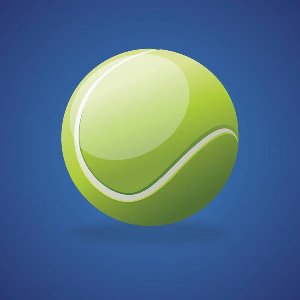 Imagen Vectorial Pelota Tenis Sobre Fondo Azul — Vector de stock