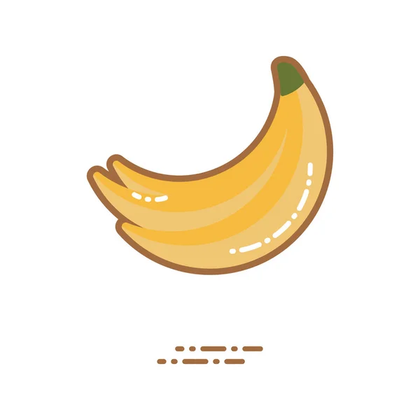 Plátano Icono Plano Vector Ilustración — Vector de stock