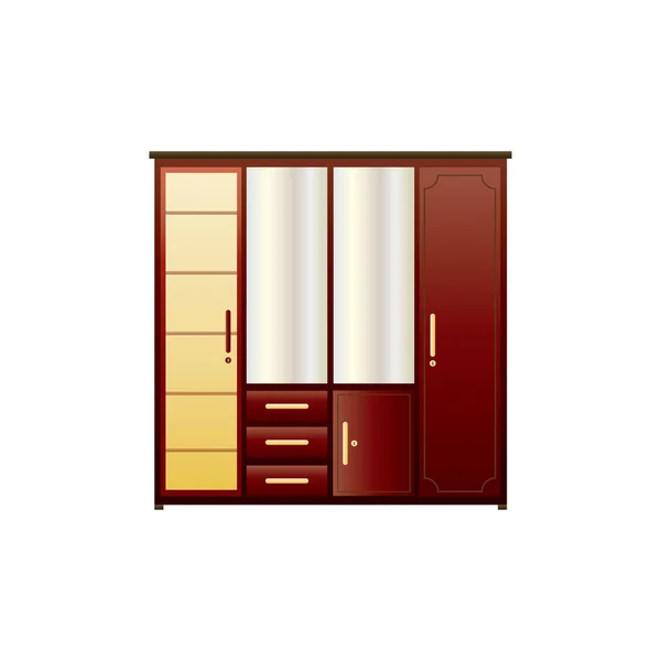 Wooden Cabinet Vector Illustration Background — Stock Vector