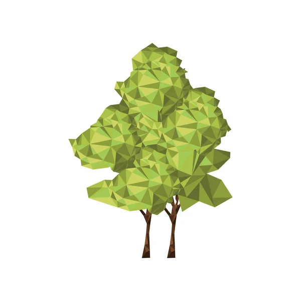 Árbol Con Hojas Verdes Sobre Fondo Blanco — Vector de stock