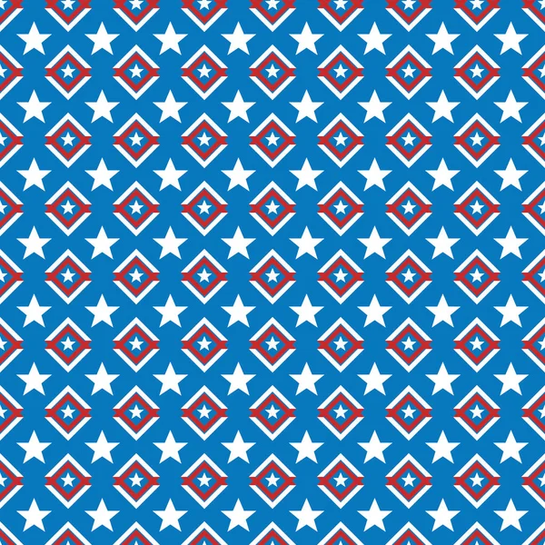 Seamless Vector Pattern American Navajo Design America Stars Flag — Stock Vector