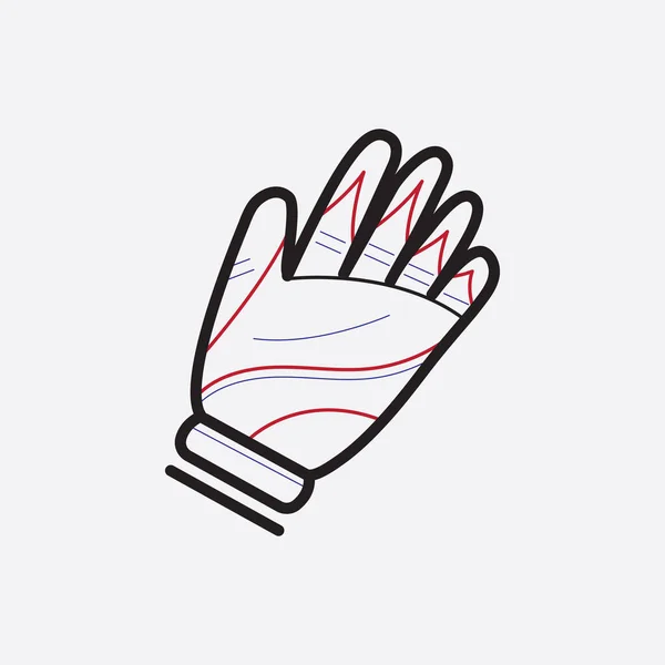 Handschoen Plat Pictogram Vector Illustratie — Stockvector