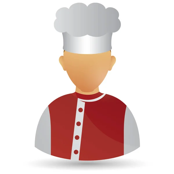 Icono Del Chef Estilo Plano Aislado Sobre Fondo Blanco Restaurante — Vector de stock