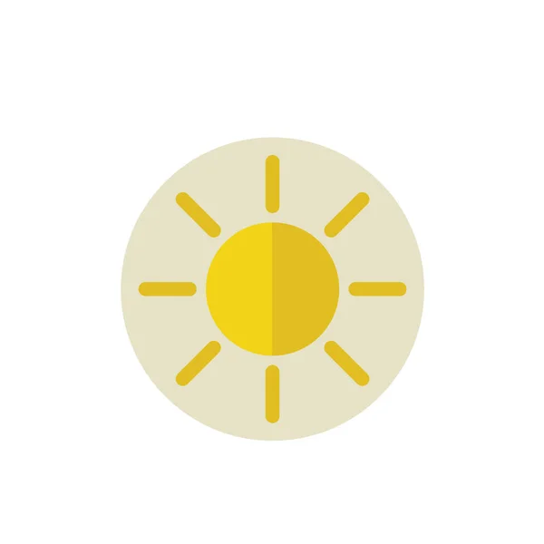 Plochá Ikona Slunce Vektorová Ilustrace — Stockový vektor