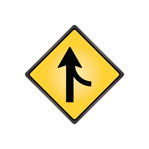 Yellow Road Sign Icon Image Vector Illustration Design — Stock Vector