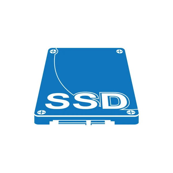 Solid State Drive Platte Pictogram Vector Illustratie — Stockvector