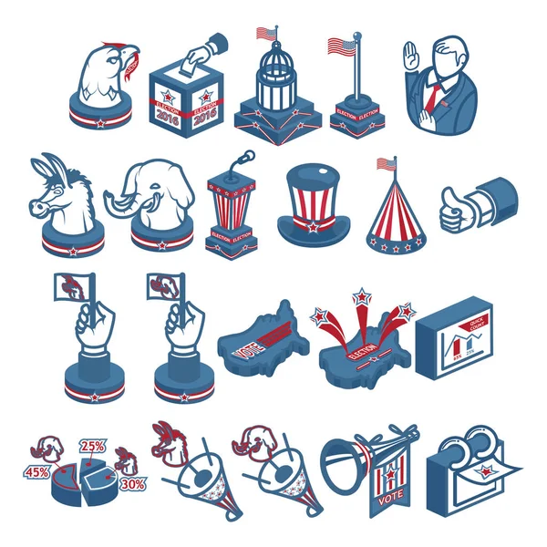 Conjunto Iconos Vectoriales Para Día Independencia América Evento — Vector de stock