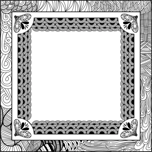Schwarz Weißer Rahmen Mit Bild Einer Seite — Stockvektor