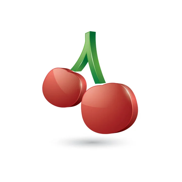 Cseresznye Ikon Stilizált Vektor Illusztráció — Stock Vector