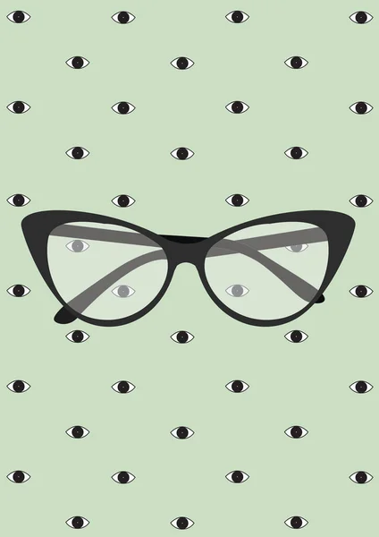 眼鏡やデザインベクトルイラスト — ストックベクタ