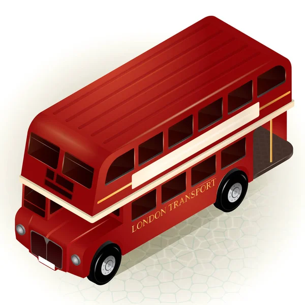 Bus Rojo Aislado Sobre Fondo Blanco — Vector de stock