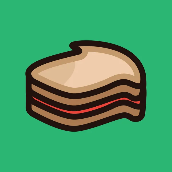 Хлеб Икона Стиле Мультфильма Изолированы Зеленом Фоне — стоковый вектор