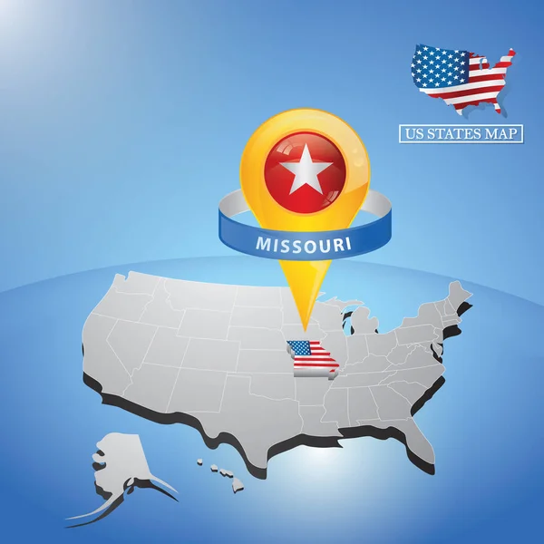 Missouri Staten Kartan Över Usa — Stock vektor