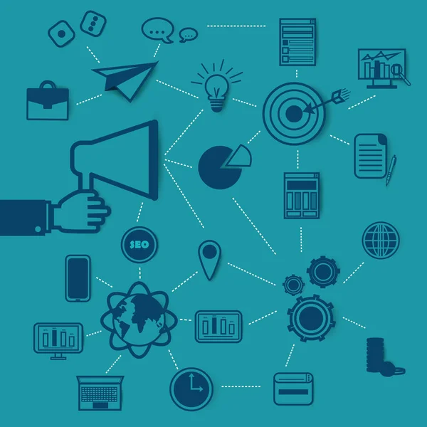 seo ve web simgelerinin vektör illüstrasyonu