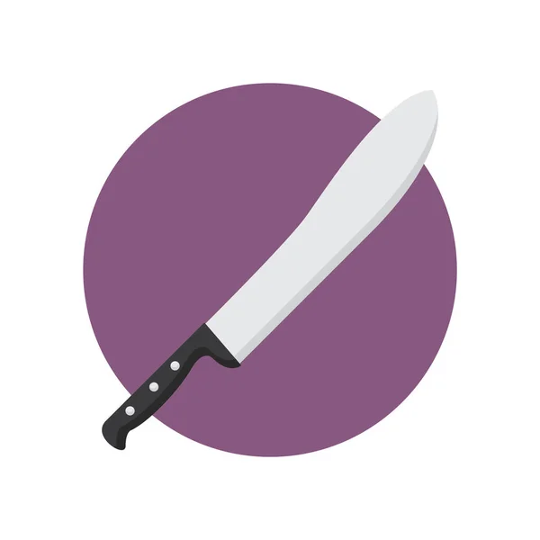 Icône Couteau Cuisine Dans Style Plat Isolé Sur Fond Blanc — Image vectorielle