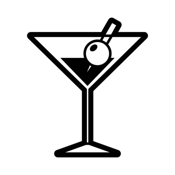 Cocktail Vidro Ilustração Vetorial — Vetor de Stock