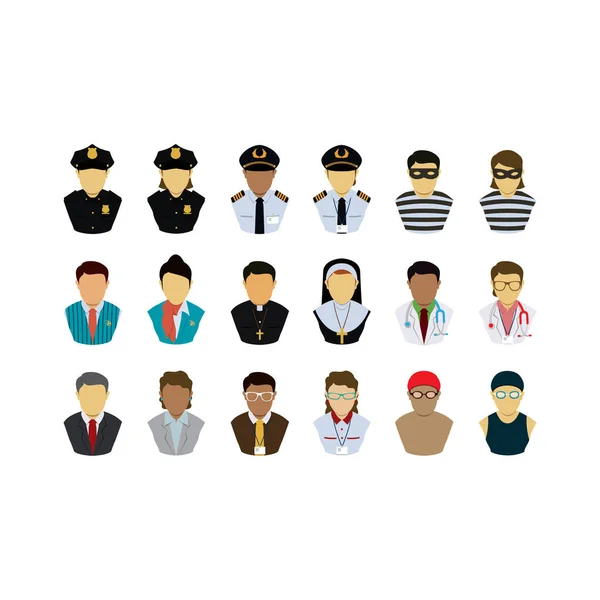 Profession People Icons Set — Stock Vector