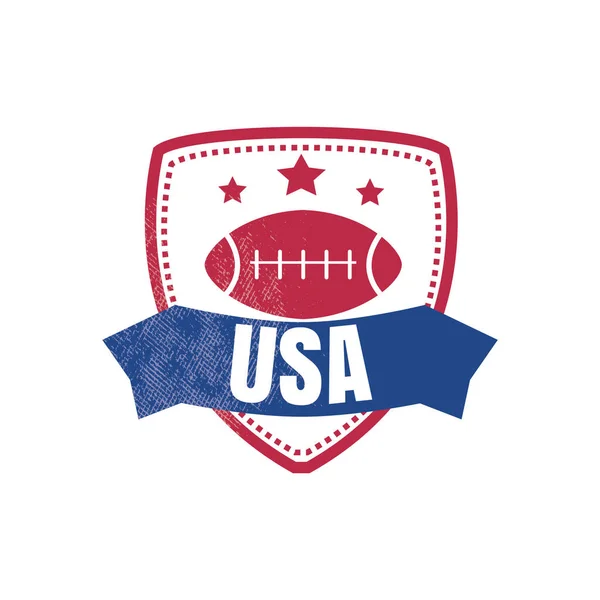 Αμερικανικό Ποδόσφαιρο Αθλητισμού Έμβλημα Διάνυσμα Εικονογράφηση Σχεδιασμό — Διανυσματικό Αρχείο