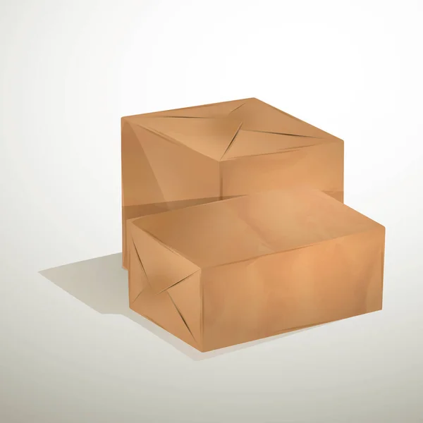 Caja Cartón Marrón Vacío Aislado Sobre Fondo Blanco — Vector de stock