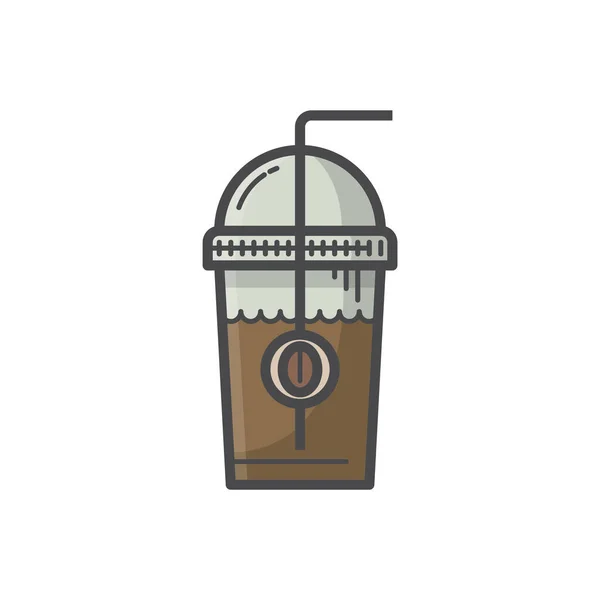 Kaffeetassen Ikone Flachen Stil Isoliert — Stockvektor