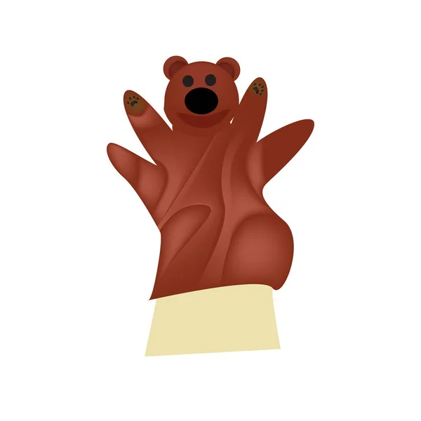 Medve Kéz Báb Vektor Illusztráció Ikon — Stock Vector