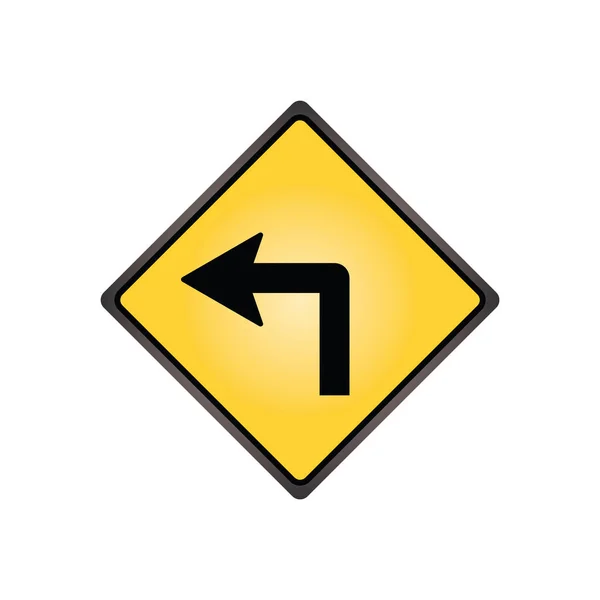 Yellow Road Sign Icon Vector Illustration — Stock Vector