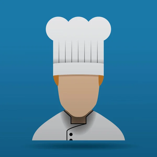 Chapeau Chef Icône Sur Fond Bleu Illustration Vectorielle — Image vectorielle