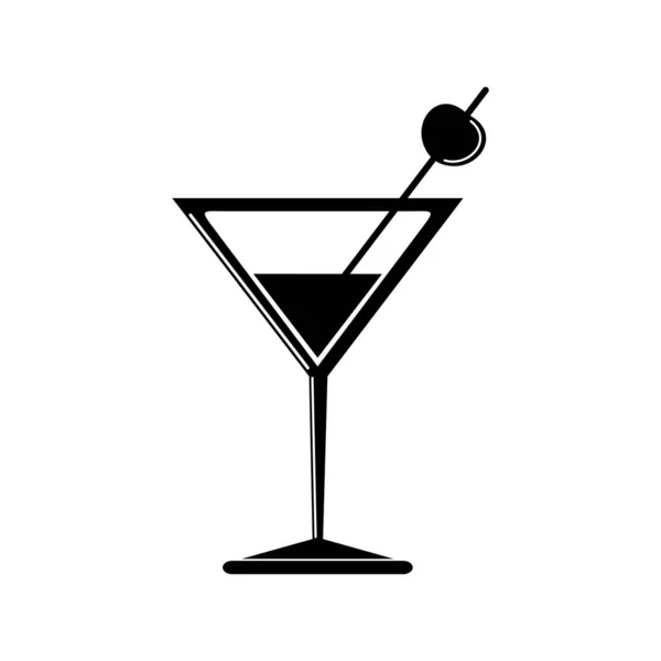 Ícone Vidro Cocktail Ilustração Vetorial — Vetor de Stock