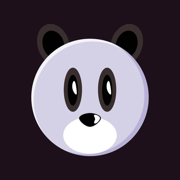 Aranyos Panda Arc Rajzfilm — Stock Vector