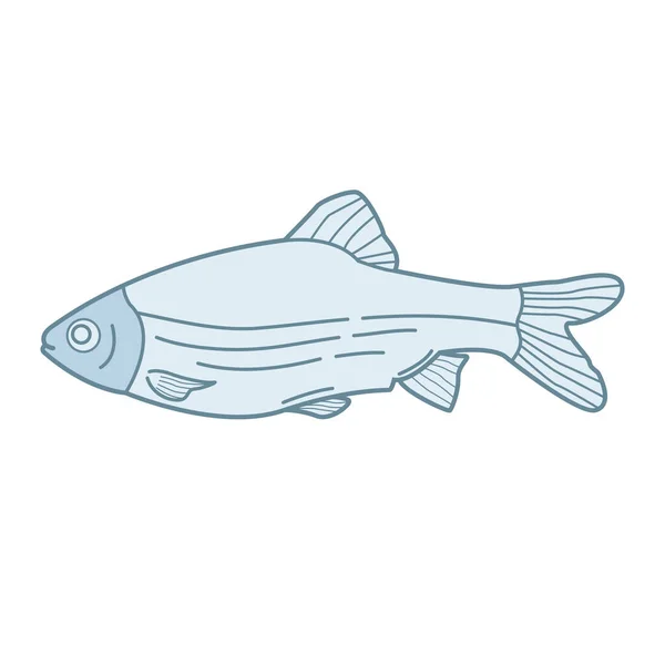 Icono Plano Pescado Ilustración Vectorial — Vector de stock