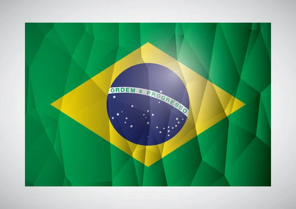 Braziliaanse Vlag Ontwerp Groene Achtergrond — Stockvector