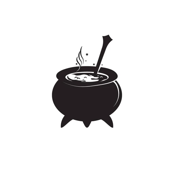 Witch Pot Icono Plano Vector Ilustración — Vector de stock