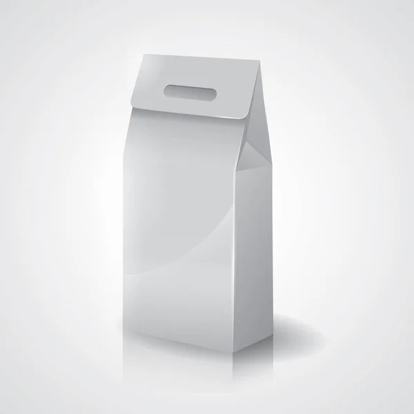 Plantilla Maqueta Caja Paquete Blanco Blanco Ilustración Vectorial — Vector de stock