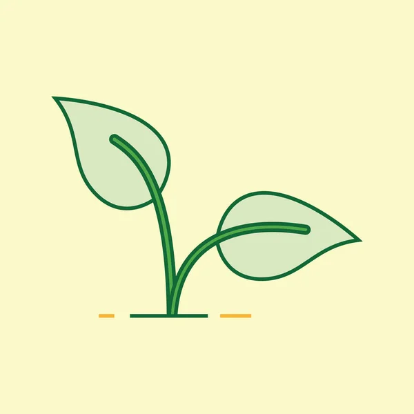 Vectorillustratie Van Een Groene Plant — Stockvector