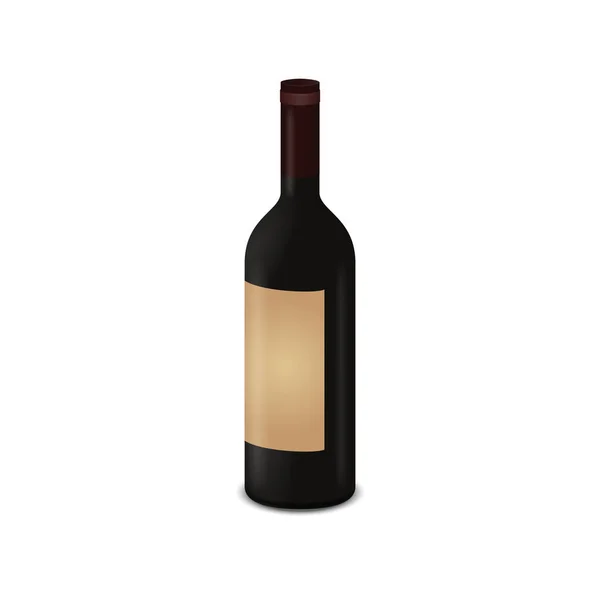 Wine Bottle Isolated White Background — Stock Vector