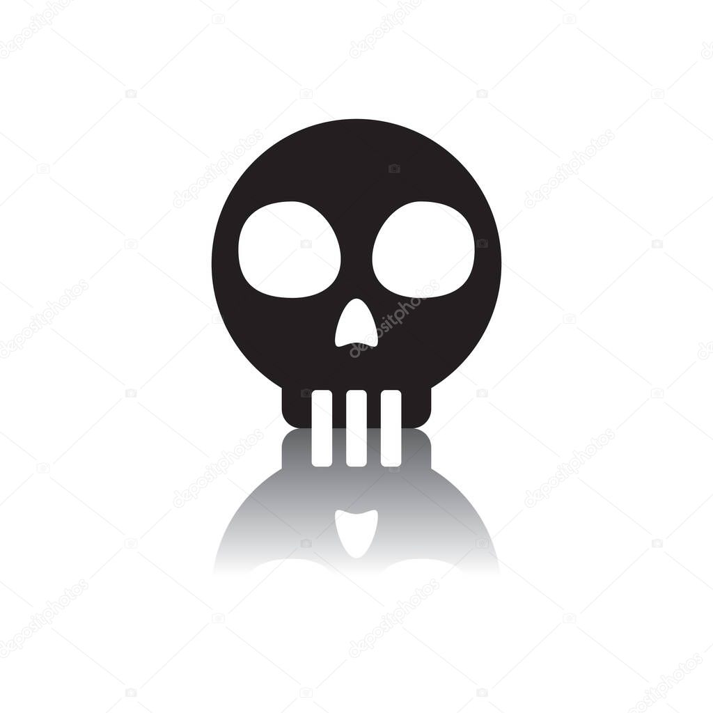 skull flat icon, vector illustration